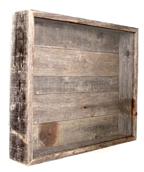 custom rustic wooden box with metal frame|reclaimed wood picture frames.